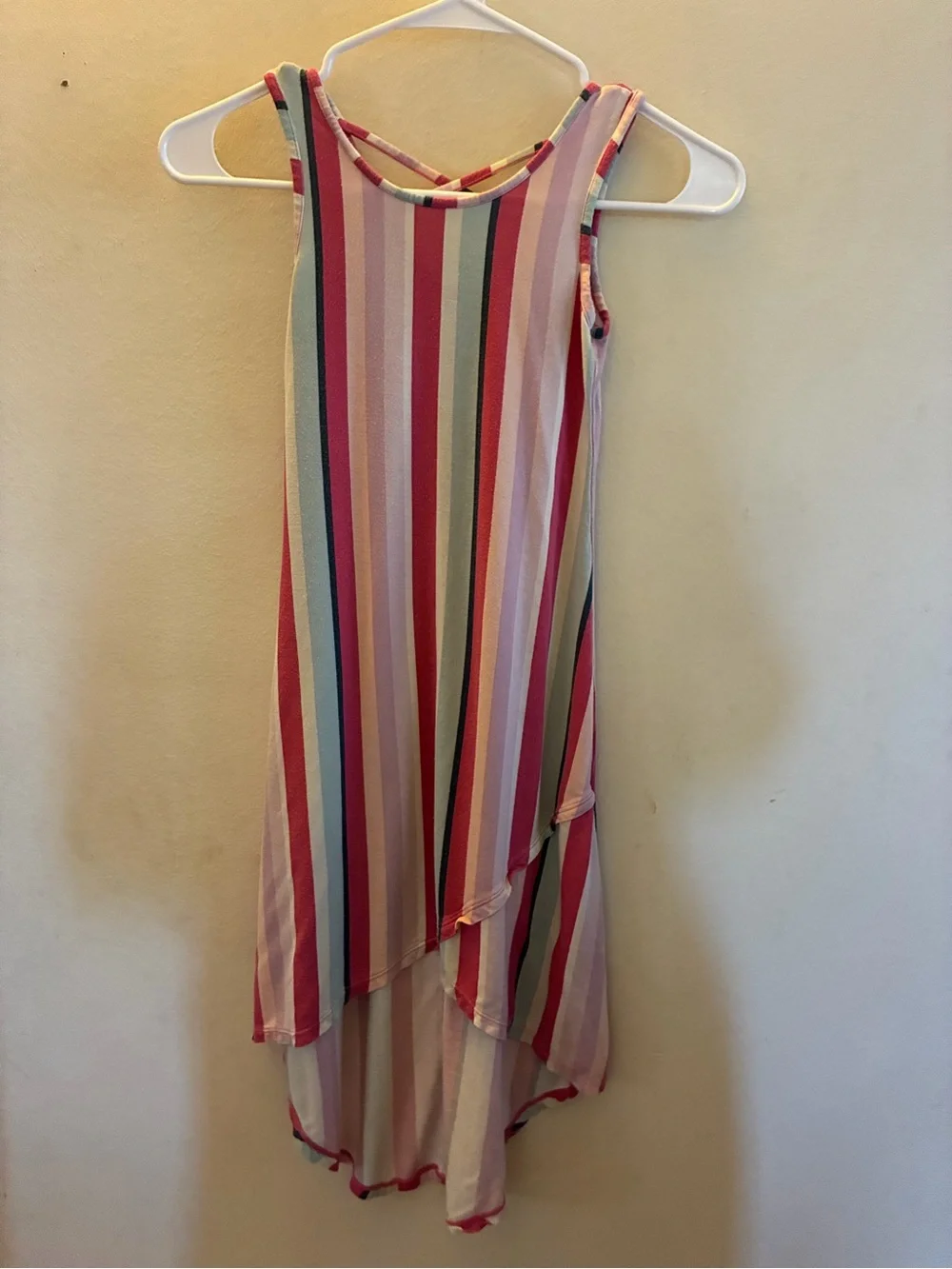 Cat & Jack Pink Multi-Stripe High-Low Sundress
